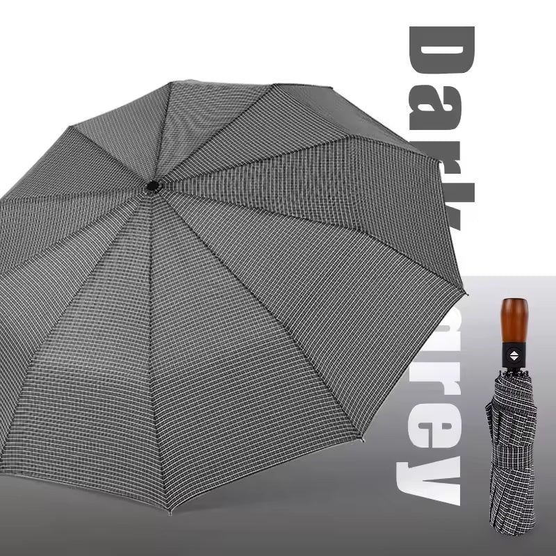 Gingham Elegance Automatic Umbrella | Rain & UV Protection - Supple Room