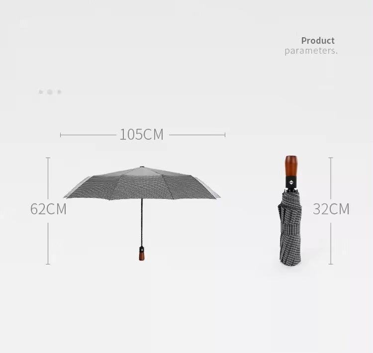 Gingham Elegance Automatic Umbrella | Rain & UV Protection - Supple Room