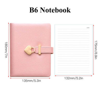 Heartfelt Secrets Journal Notebook | 144 Ruled sheets| With Lock And Key | B6 size - Supple Room