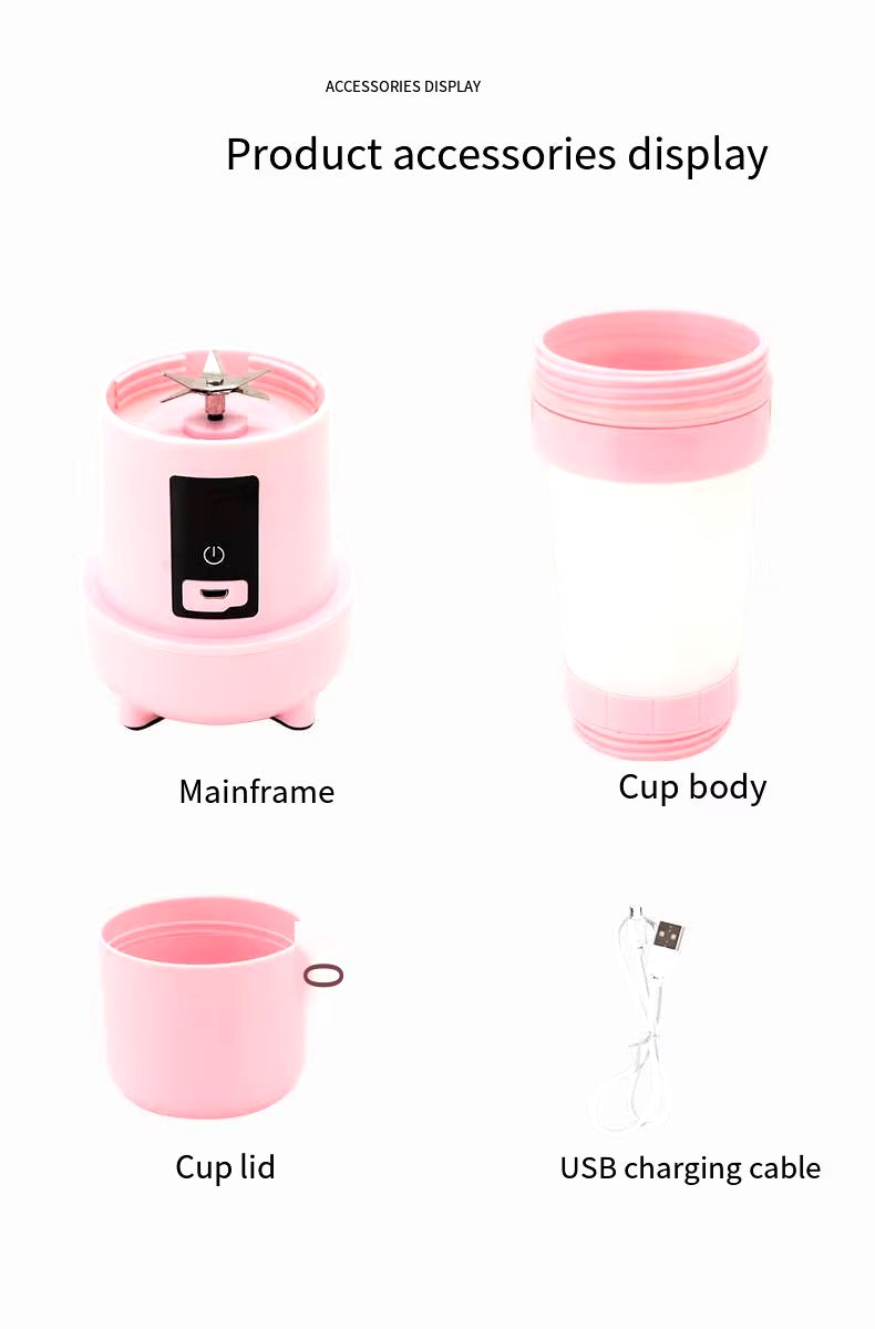 Pastel Coloured Portable Wireless Foldable Cup Blender