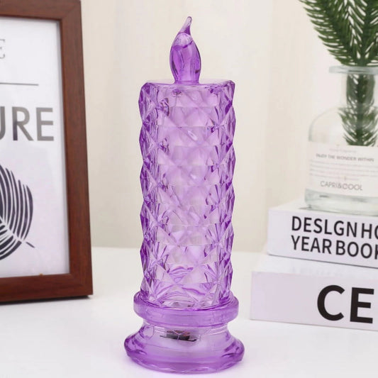 Crystal Reflective LED Pillar Candle for Diwali