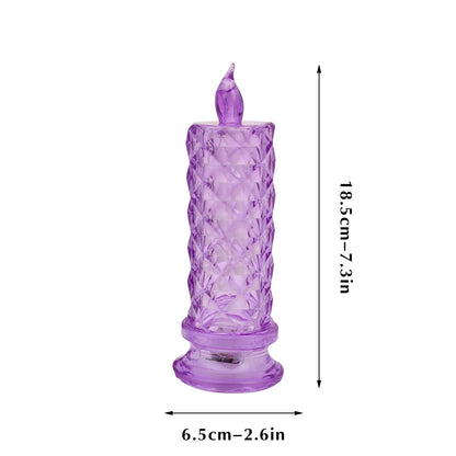 Crystal Reflective LED Pillar Candle for Diwali