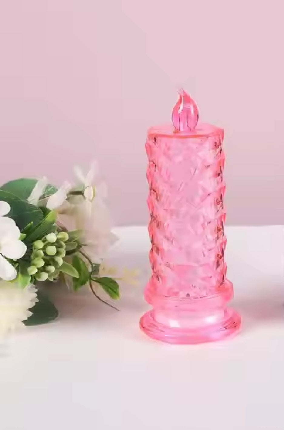 Crystal Reflective LED Pillar Candle for Diwali