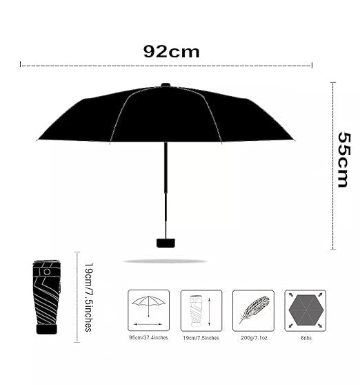 Luxe 6 fold manual umbrella for sun & rains | UV resistant - Supple Room