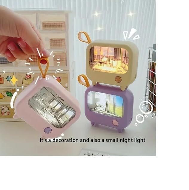 Mini Painting Night Light - Yellow | 2 Color Mode | Portable & Rechargeable | 1 Button Easy - to - Use Control - Supple Room