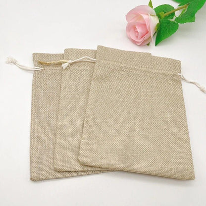 Natural jute drawstring pouch for packaging | Set of 10 pcs - Supple Room