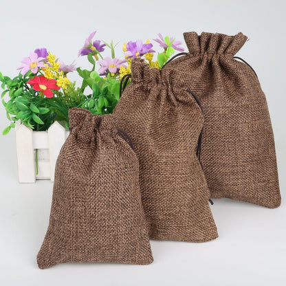 Natural jute drawstring pouch for packaging | Set of 10 pcs - Supple Room