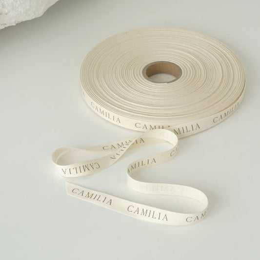 Personalised Satin ribbon with logo | 180 metre roll - Supple Room