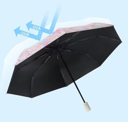 Playful Graffiti Pattern Compact Folding Automatic Umbrella - Supple Room