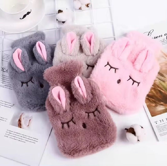 Plush Bunny Hot Water Bag with knitted soft cozy cover for stress/ pain relief therapy - Supple Room