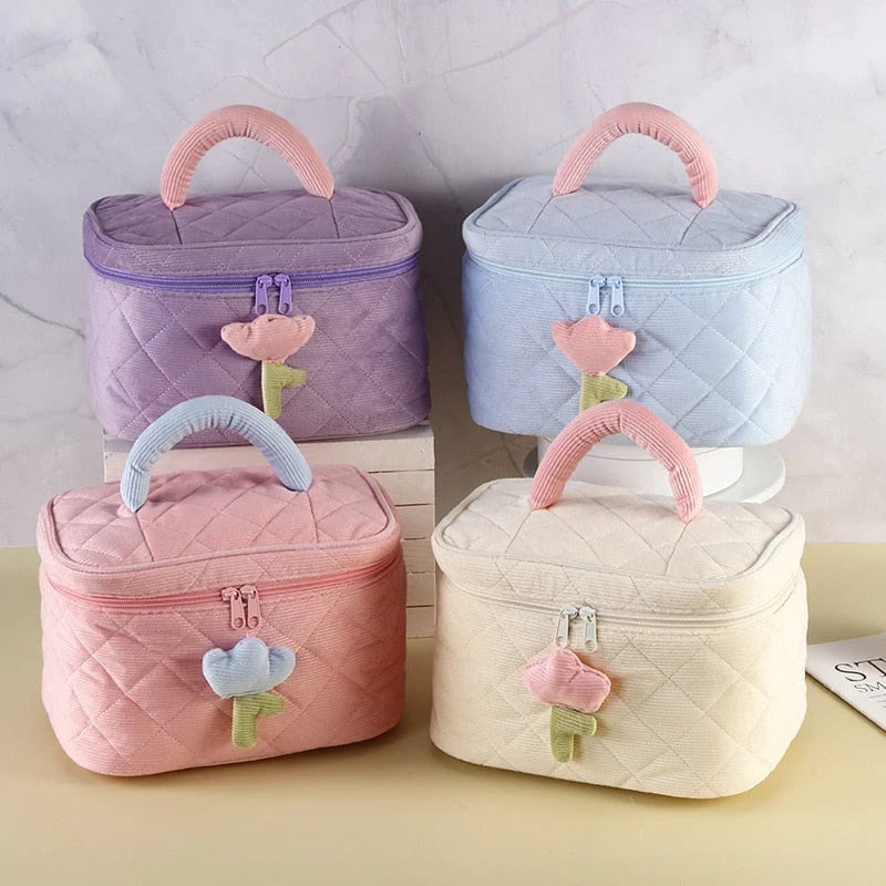 Cozy Tulip Korean Vanity Pouch