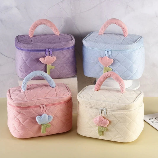 Cozy Tulip Korean Vanity Pouch