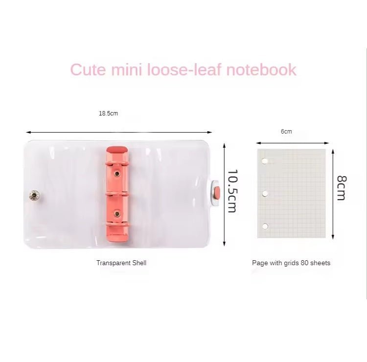 Pocket Pal 3 Rings Loose Leaf Binder with square grid inner pages | A8 Size - Supple Room