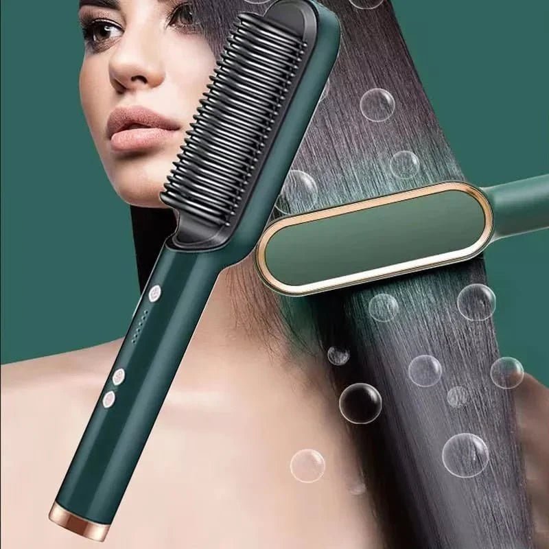 Portable Hair Straightener and Dryer Comb | Green - Supple Room