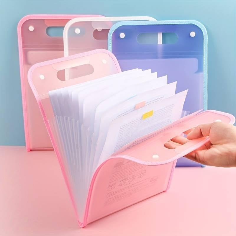 Portable Multi layer File document organiser with compartments and button lock | A4 size - Supple Room