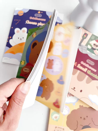 Cozy Bear Planet – Paper & PET Sticker Book (30 Sheets)