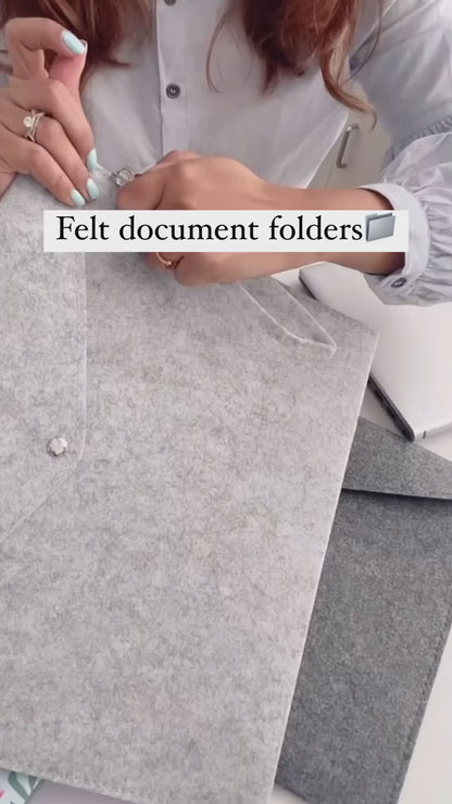 Felt Document folder / iPad/ Small laptop sleeve | A4 Size | 2 colors available