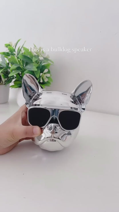 Bulldog Beats Silver wireless bluetooth speaker