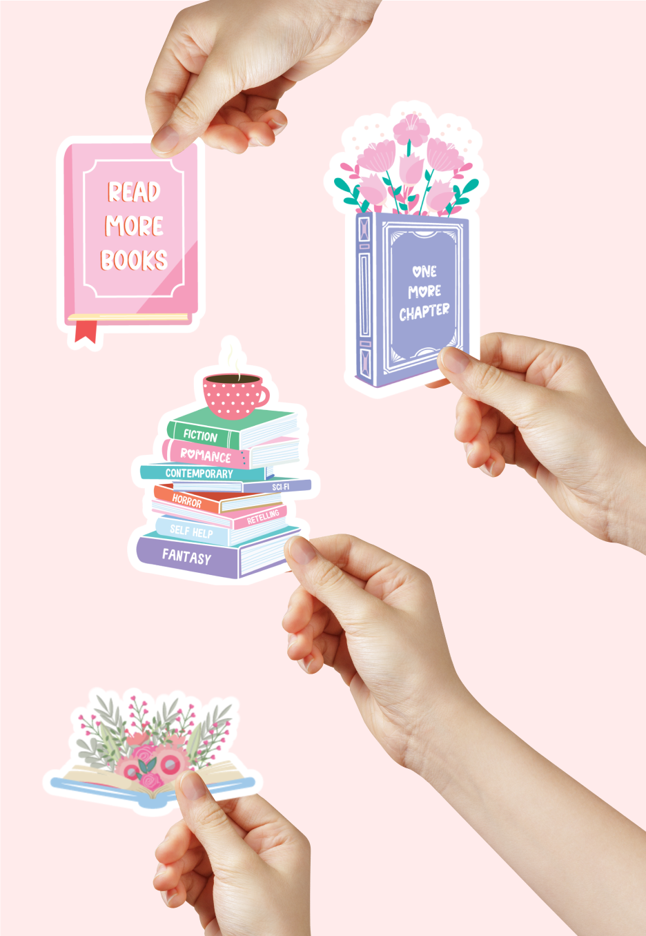 Book Lover's Die cut sticker set