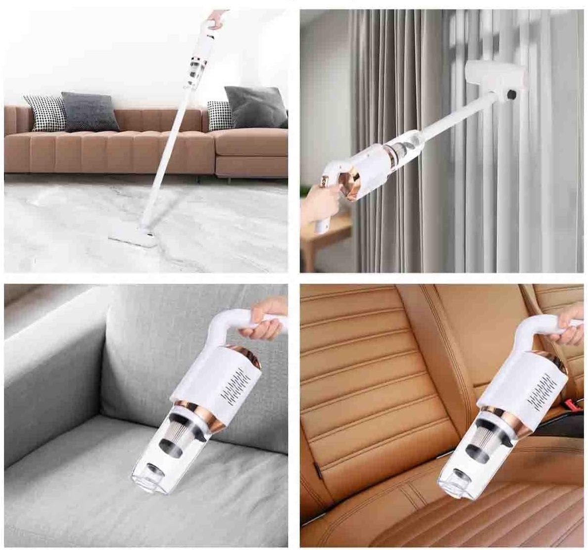 Stylish Cordless Vacuum Cleaner | White & Rose gold detailing - Supple Room