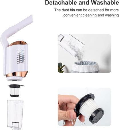 Stylish Cordless Vacuum Cleaner | White & Rose gold detailing - Supple Room