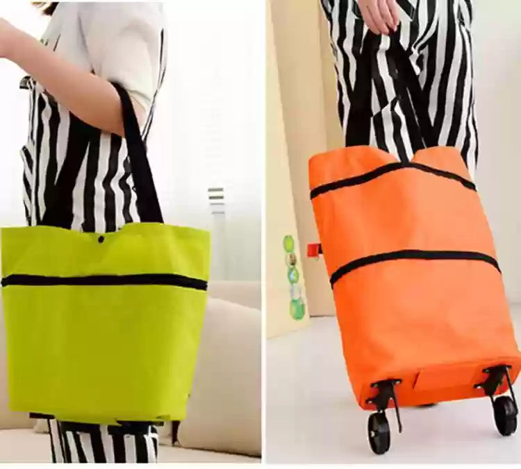 Tote & Roll Foldable trolley bag with wheels