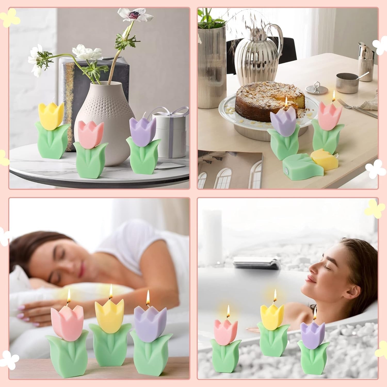 Tulip Blossom Candle | Available in 2 Colours - Supple Room