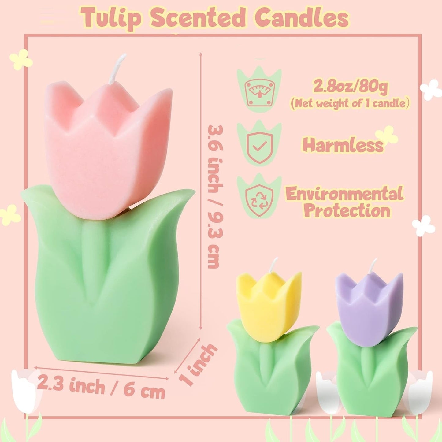 Tulip Blossom Candle | Available in 2 Colours - Supple Room