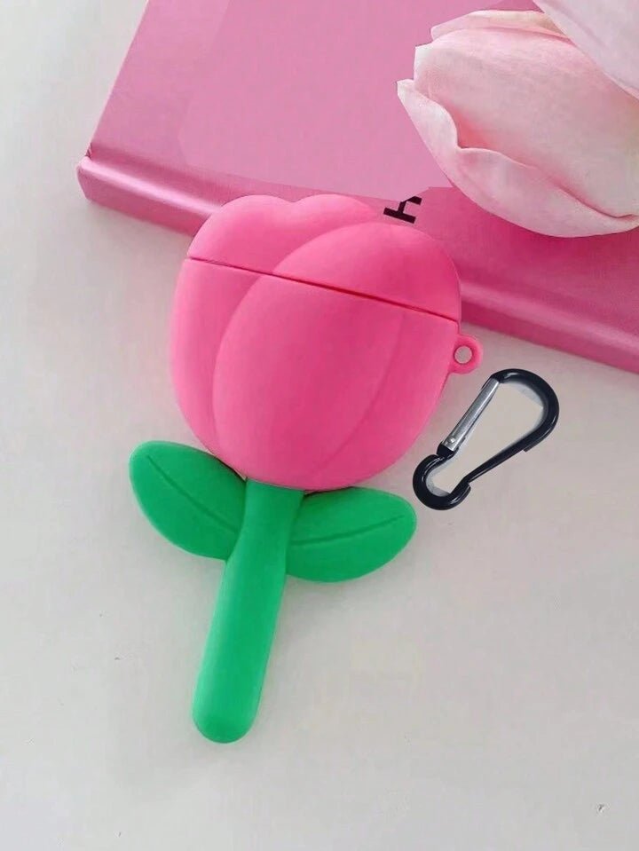 Vibrant Pink 3D Tulip Flower premium Apple Airpods Pro Case - Supple Room