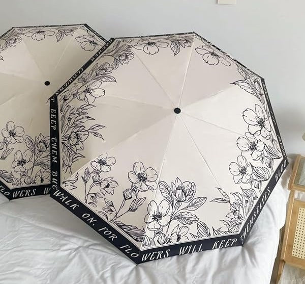 Vintage Bloom Automatic Windproof Water - Resistant Polyester Umbrella - Supple Room