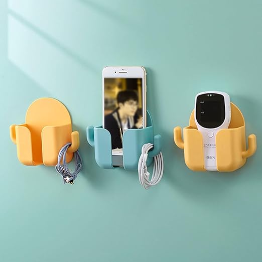 Wall Mounted Mobile Holder With Adhesive Strips& Charging Holder