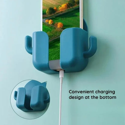 Wall Mounted Mobile Holder With Adhesive Strips& Charging Holder | Set of 2