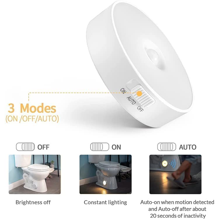 Wireless Self Adhesive LED Motion Activated Sensor Rechargeable Light for Wardrobe Bedroom Stairs (White/Warm) - Supple Room