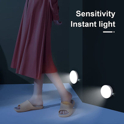 Wireless Self Adhesive LED Motion Activated Sensor Rechargeable Light for Wardrobe Bedroom Stairs (White/Warm) - Supple Room