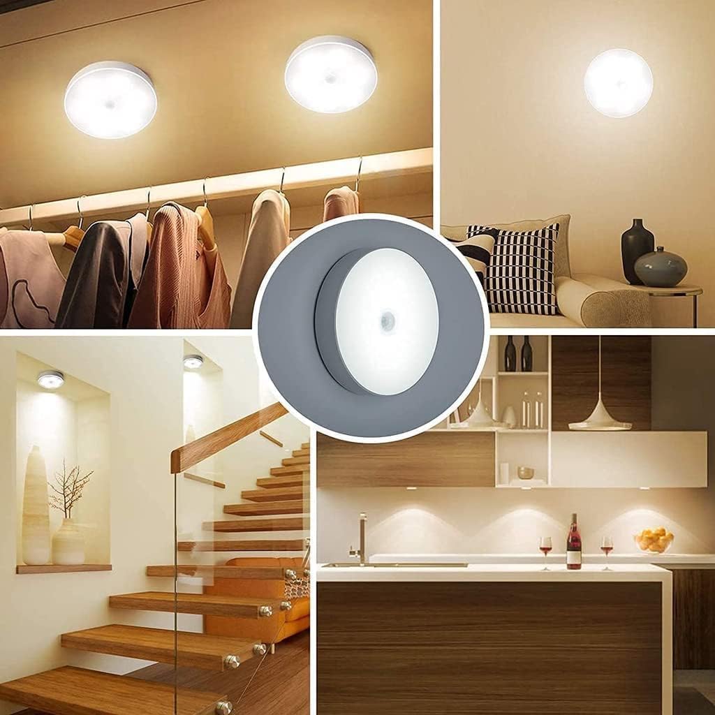 Wireless Self Adhesive LED Motion Activated Sensor Rechargeable Light for Wardrobe Bedroom Stairs (White/Warm) - Supple Room