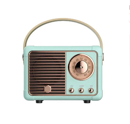 Aesthetic Mini Retro Wireless Bluetooth Speaker with Rose gold detailing