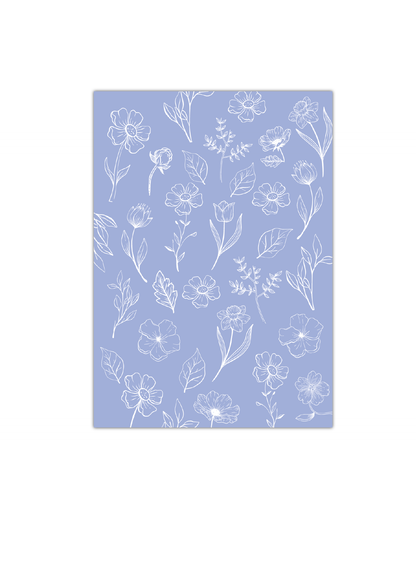Blue Floral Lined Notebook | Available in various sizes
