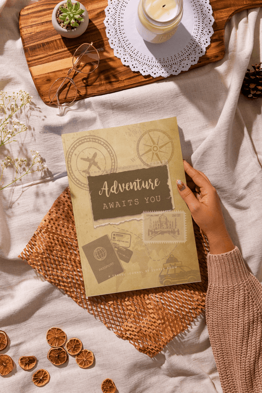 "Adventure Awaits You" Travel Planner Journal | A5 Size Hardcover - Supple Room