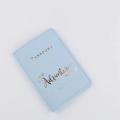 Adventure Begins - Aesthetic Pastel PU leather Passport cover holder cum card holder | Available in 4 colors - Supple Room