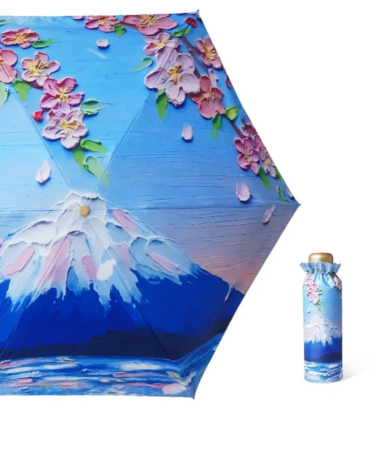 Alluring Oil Painting effect 6 fold umbrella for sun & rains | UV resistant - Supple Room