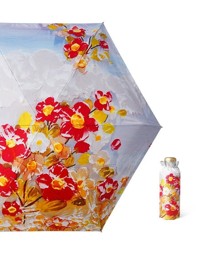 Alluring Oil Painting effect 6 fold umbrella for sun & rains | UV resistant - Supple Room