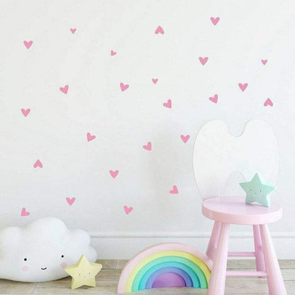 Beautiful Big & Small Heart Wall Decals | Geometric Room Décor | 25 Pcs - Supple Room