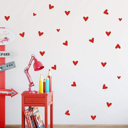 Beautiful Big & Small Heart Wall Decals | Geometric Room Décor | 25 Pcs - Supple Room