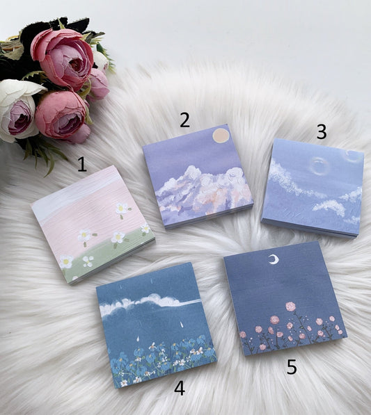 Beautiful Landscape Water color sticky notes | Available in 7 designs - Supple Room