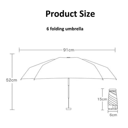 Beautiful Oil Painting effect 6 fold umbrella with pouch | For Rains & sunny day - Supple Room