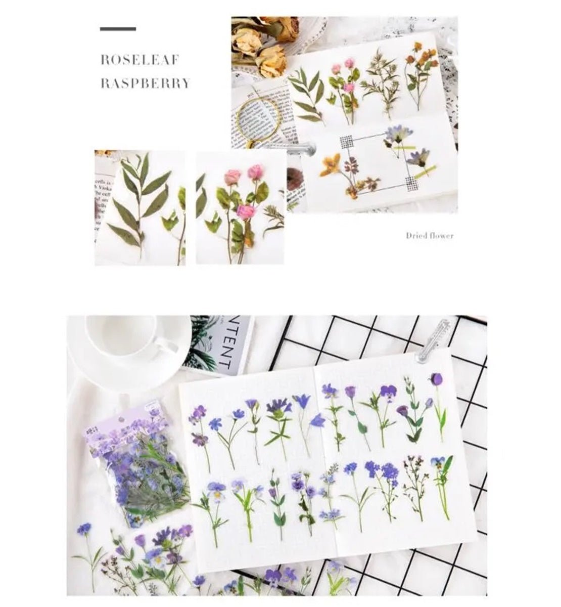 Beautiful vintage Flower stickers | 40 Pcs per pack - Supple Room