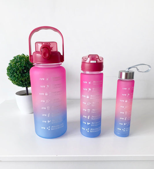 Berry Burst Ombre effect Time marked bottle for Home/School/Office/Gym/Travel | Non Toxic & Leakproof - Supple Room