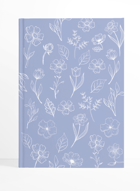 Blue Floral Lined Notebook | Available in various sizes - Supple Room
