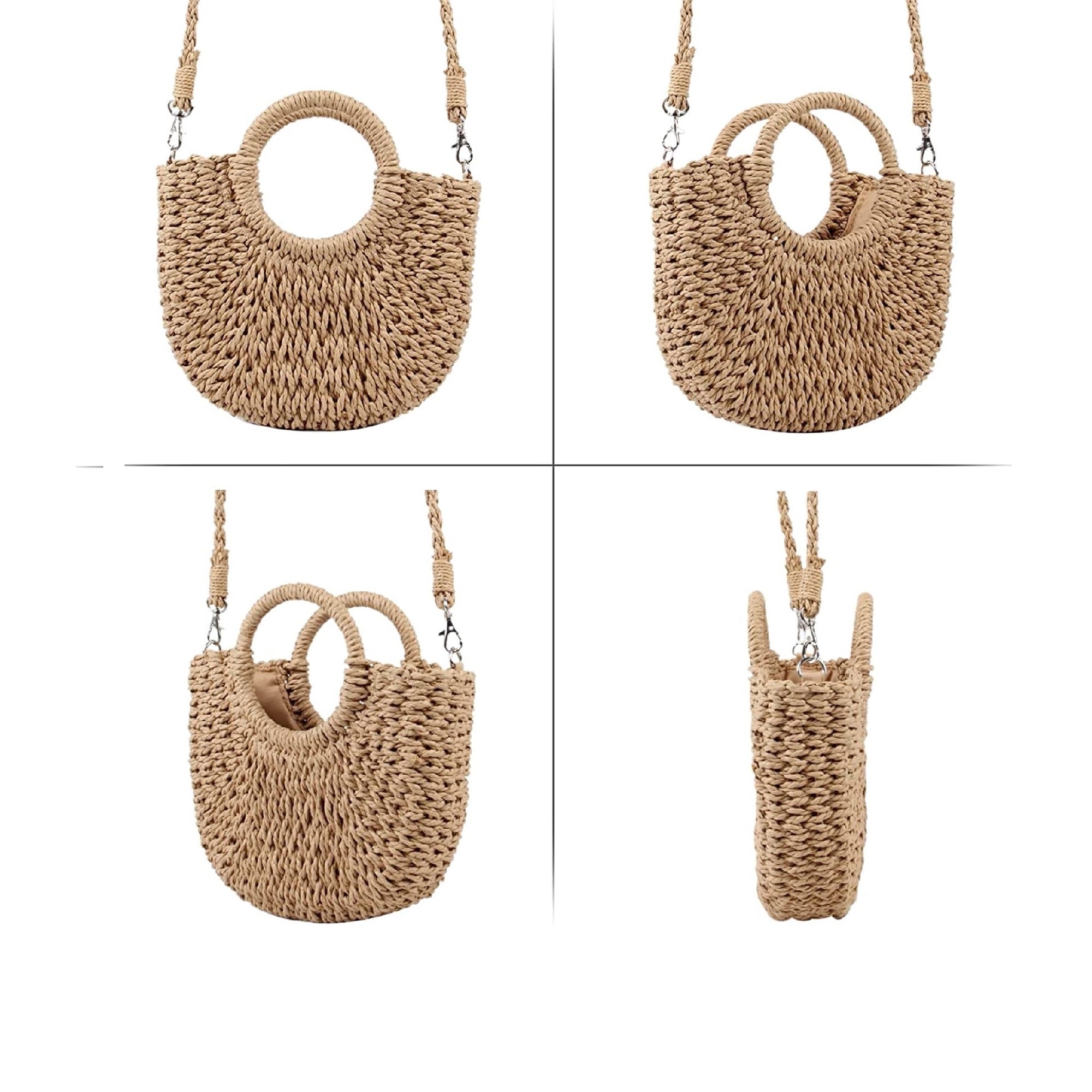 Hand woven straw bag (blue) | TheAfricanMarket.Com