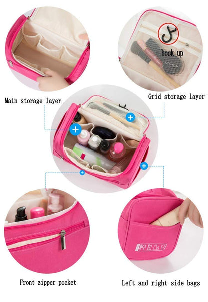 Bright portable high capacity cosmetic travel toiletry organiser bag - Supple Room